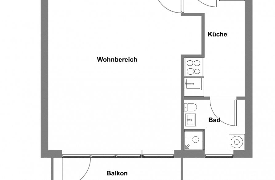 Gemütliches Appartement mit großem Balkon und Bergblick in zentraler Wohnlage von Weilheim - Grundriss (41313)